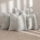 4-Pack 18x18” Light Gray Polyester Pillow Covers, Farmhouse/Boho Decor – Compatible with Standard Square Pillows 2