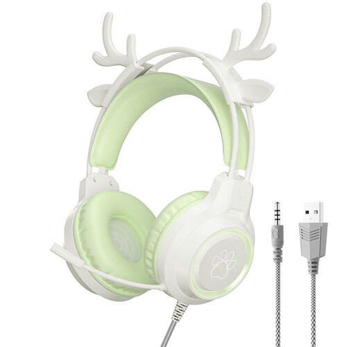 Antler Gaming Χαριτωμένα ενσύρματα ακουστικά Over-Ear με μικρόφωνο ακύρωσης θορύβου, ήχο 1