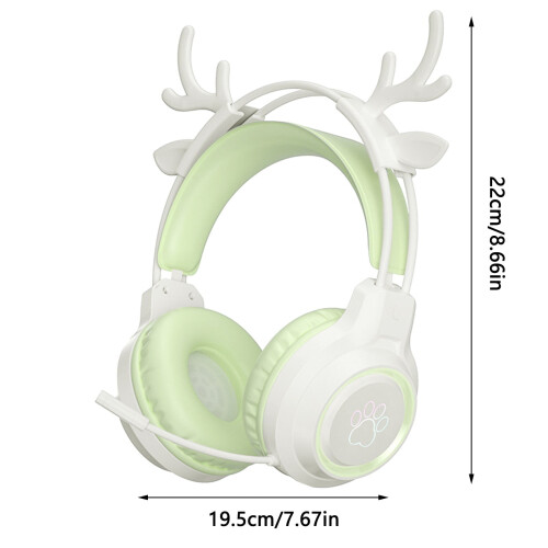 Antler Gaming Χαριτωμένα ενσύρματα ακουστικά Over-Ear με μικρόφωνο ακύρωσης θορύβου, ήχο 2