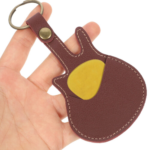 1Pack Pu Leather Guitar Pick Case Compact Storage Pouch Organizer for Musicians 1