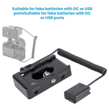 Camera Clamp NP-F Battery Adapter Plate for NP-F Type Batteries 12V/7.4V Output Port LED Low Battery Indicate