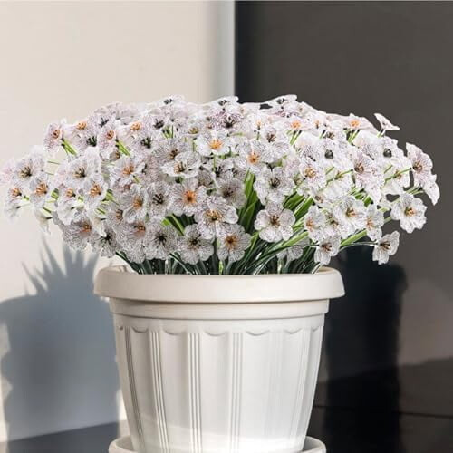 Weiße künstliche Blumen, farbecht, 12er-Pack 1