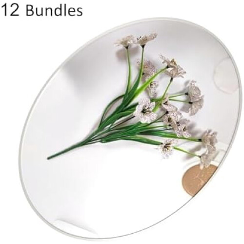 Weiße künstliche Blumen, farbecht, 12er-Pack 2