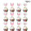 Glittriga muffinsdekorationer med påskhareöron, 24-pack 4