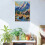 Quadro decorativo em tela com paisagem de montanha e cabana, 30x40cm (12x16 polegadas) 5