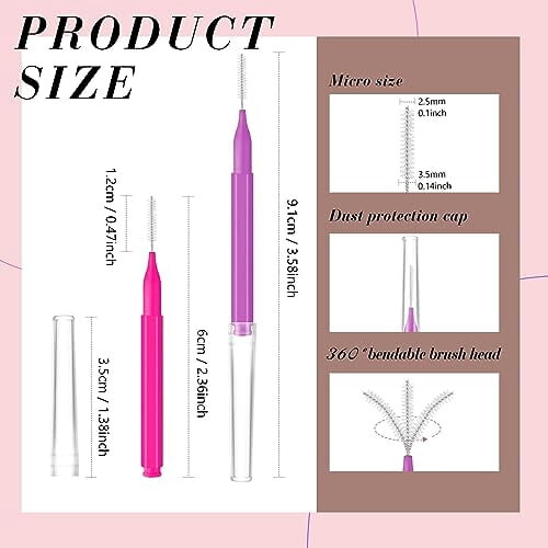100 τεμάχια Micro Eyebrow Spoolie Brush με καπάκι, εργαλείο πλαστικοποίησης φρυδιών και 1
