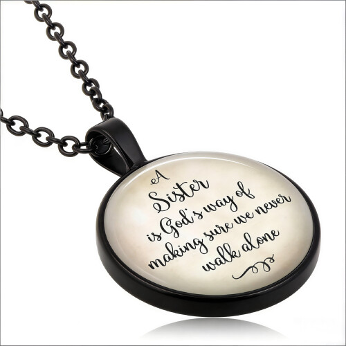 ΣΧΕΔΙΑΣΜΟΣ Αδελφικά Κολιέ,Alloy Regalos De Cumpleanos Para Mujer,Γυναικεία Δώρα Γενεθλίων,Μαύρο 2