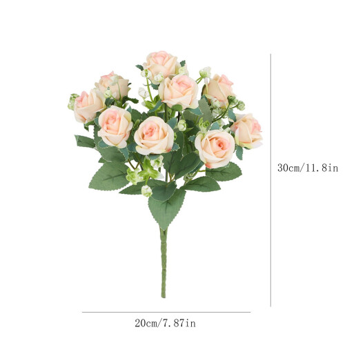 Hellrosa künstlicher Rosenstrauß, 35 cm 2