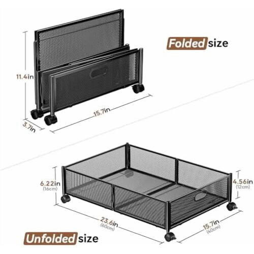 Metal Under Bed Storage Container with Wheels – 2 Pack 1