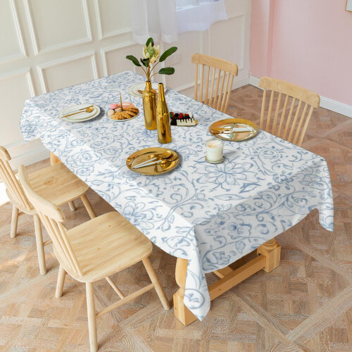 Floral Polyester Rectangle Tablecloth 60x102 in 2