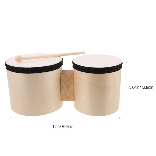 Wooden Bongos Drum Set Portable 1 Set 1
