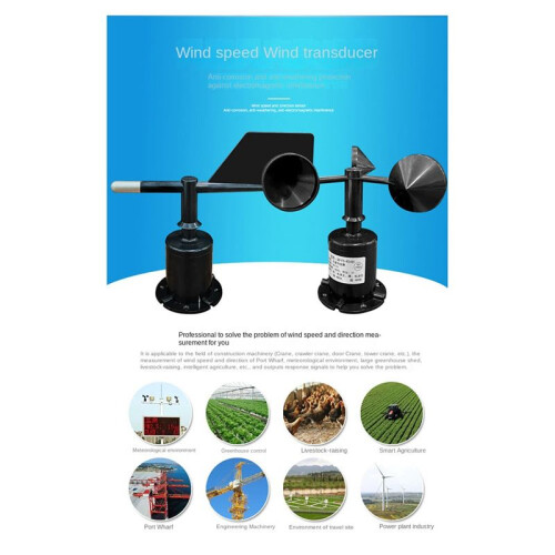 30M/S Polycarbon Wind Speed Direction Sensor Weather Station Outdoor 3 Cup Anemometers Sensor Output 0-5V 1