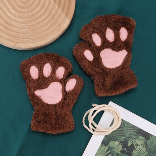 Γάντια Cat Paw Γάντια Kawaii Γάντια Cat Paws Cosplay Γούνα με τεχνητή γούνα Λούτρινα γάντια 1