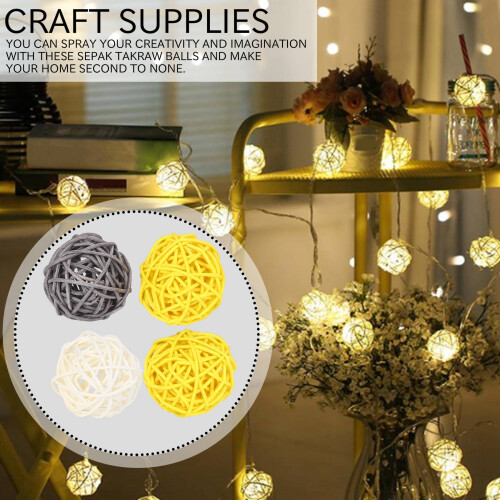Bola de Vime, 24 PeçAs, Bolas Decorativas de 2 Polegadas, Orbes, Vaso, Enchimentos de Tigela 1