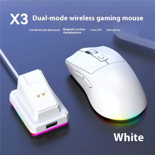 Rechargeable Wireless Gaming Mouse with Charging Dock  2.4G Dual Mode Backlight Ergonomic Design Game Mouse B 1