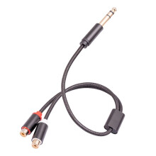 6,35-Mm-Stecker auf Doppel-Cinch-Lotus-Buchse Audio-Adapterkabel, Cinch-Buchse auf 1/4-Zoll-Splitterkabel, 6,35-Mm-Auf-Cinch-Kabel