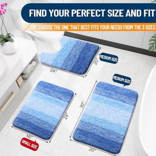 Alfombrilla de baño de 30x20 cm – Microfibra, base de goma TP 1