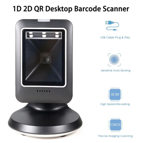 MP6300Y Scanner de Code-Barres Lecteur de Barre de Matrice de DonnéEs de Code 1D/2D de Bureau Omnidirectionnel pour Supermarché