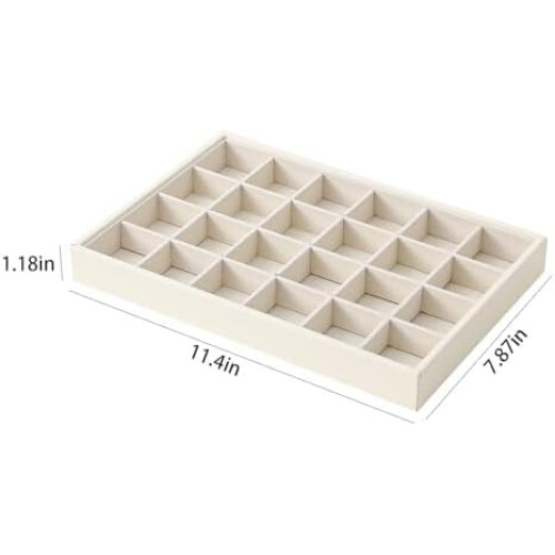 Δίσκος οργάνωσης κοσμημάτων για συρτάρια με δυνατότητα στοίβαξης – Λευκό 2