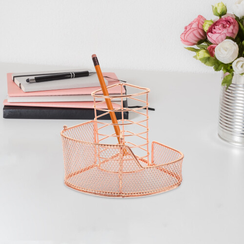 Θήκη για πινέλα μακιγιάζ Rose Gold, 1 σετ, 5,9 x 4,7 x 4,3 ίντσες 1