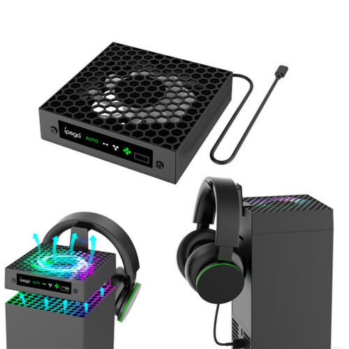 Ipega for  Series X Game Console Cooling Temperature Control Fan Headset Hanging Storage Multi-Function Stand 1