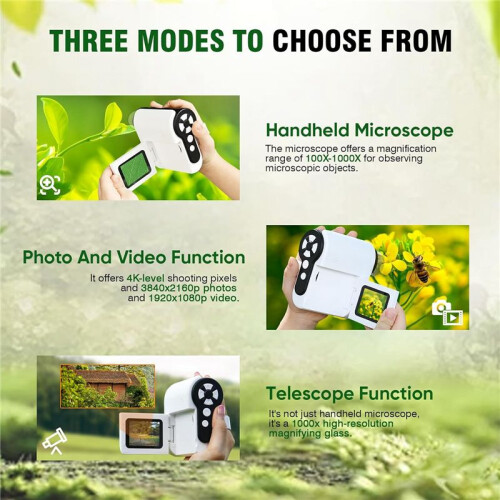 Handheld Digital Microscope for Kids  Portable Pocket DV Miniature Microscope with 32G Memory Card