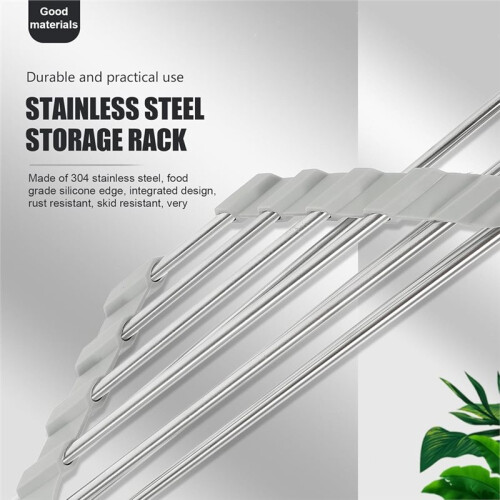 Stainless Steel Kitchen Sink Rack Foldable Triangular Draining Basket Storage Holder for Vegetable and Dish Drainage 2