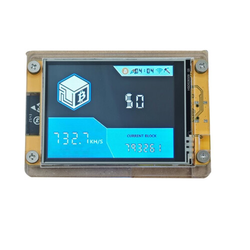 Minerador de Bitcoin Solo NMMiner NerdMiner Atualizado com 2x735Kh/S + Base de Suporte, Tela Inteligente de 2,8 Polegadas com Touchscreen 1