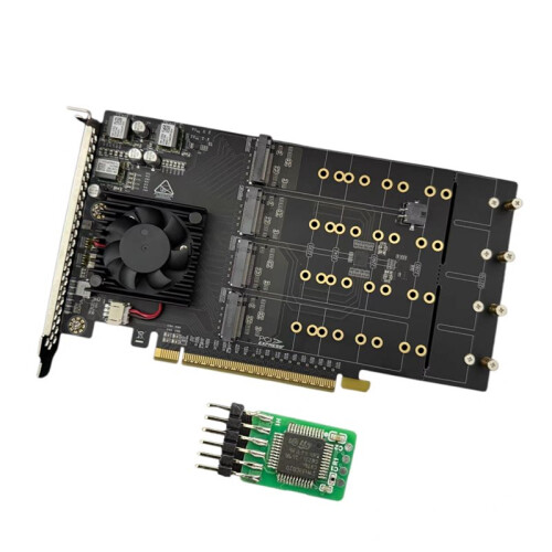 Split-Free Plx8749 Drive-Free PCIe Adapter Card U.2 SSD GPU Expansion,with Modules 2