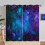 Κουρτίνες Galaxy με εκτύπωση Nebula Planet, φιλτράρισμα φωτός, επάνω μέρος με ροδάκι, για 4