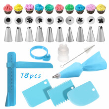 18 Pcs Cake Baking Decorating Kit Set Piping Tips Pastries Icing Bag Nozzles Tool DIY