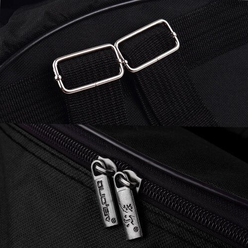 Black Compact Snare Drum Backpack Case with Shoulder Strap and External Pockets - Musical Instrument Accessory 1