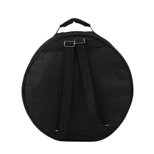 Black Compact Snare Drum Backpack Case with Shoulder Strap and External Pockets - Musical Instrument Accessory 2
