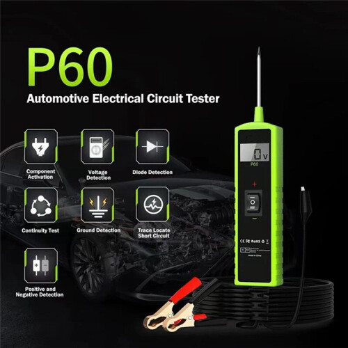 P60 Automotive Circuit Tester Car Electrical System Short Tester 6-30V  LCD Flashlight Component Activation 1