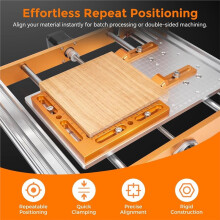 CNC Workpiece Positioning Fixture,for T-Slot & Perforated Tables - Woodworking Fixture with Repeatable Side Clamping