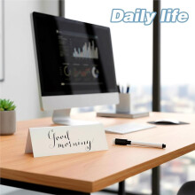 20 Pcs Dry Erase Name Tent Cards,Reusable White Desk Name Plates, Size 8.66 X 2.76 X 2.09 Inches,for Office MeetingTable