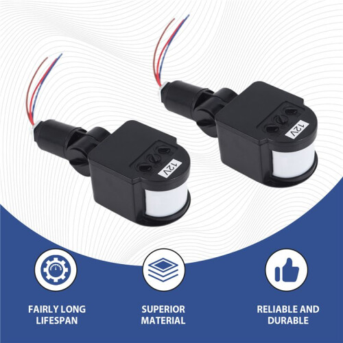 3 Pcs Black Motion Detectors Motion Sensor Light  Outdoor Pir Direct Current 12V Motion Sensor Pir Sensor 2