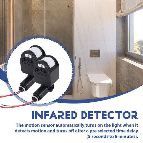 3 Pcs Black Motion Detectors Motion Sensor Light  Outdoor Pir Direct Current 12V Motion Sensor Pir Sensor
