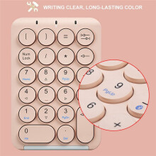 Wireless Number Pad Numeric Keypad Round Keycaps Numpad 22 Keys Rechargeable Number Keyboard(Green)