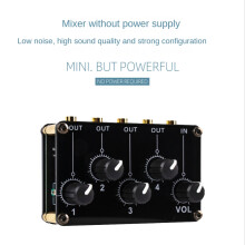 TM400 -4-Kanal-Stereo--Mixer 1 in 4 Out für Studioaufnahmen Rauscharmer Kleiner und Anspruchsvoller Audio-Passiv-Mixer
