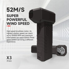 X3 Turbo Jet Fan 130000RPM Wind Speed 52M/S Brushless Motor Handheld Duct Fan High-Performance Electric Blower