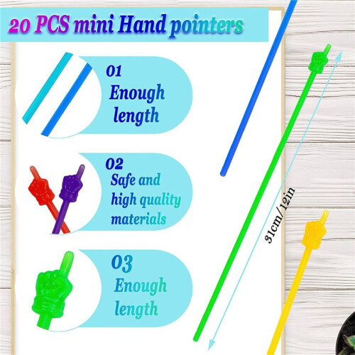 10 PCS  Hand Pointers Teachers Pointer Classroom and Presentation Finger Pointer Resin Finger Pointers Stick 2