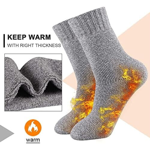 Herrulltermosockor med rund hals, 5 par 2
