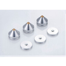 4 SäTze Hifi Audio Fuß Spikes Kegel Boden Fuß Nagel Aluminiumlegierung Lautsprecher DAC CD Schrank LeistungsverstäRker Computer (Silber)