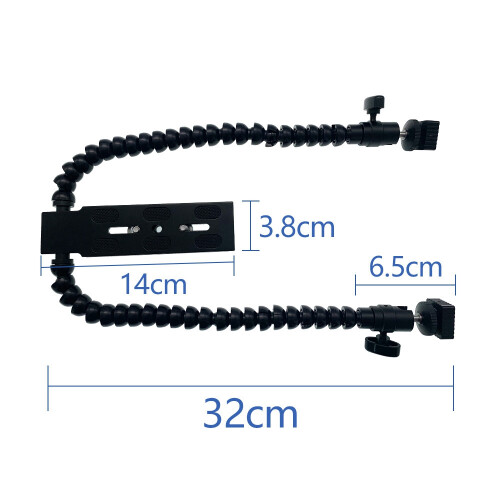 Flexible Dual Arm Hot Shoe Flash Bracket Mount Holder for    Macro Shot Camera Accessories 2