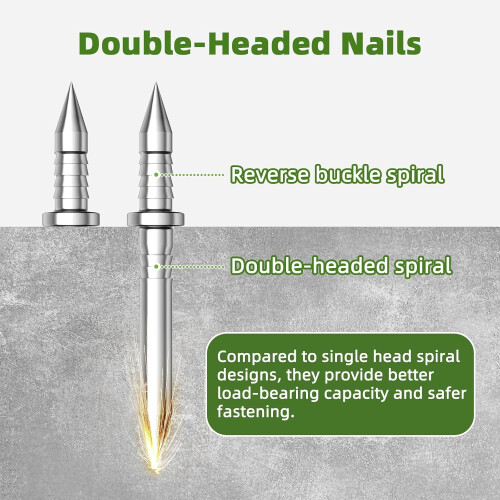 500 PCS Double-Headed Nails for Baseboards, Invisible Nails with Sleeve Tools, Compatible with Solid Wood 2