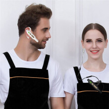 Fone de Ouvido Walkie-Talkie Montado Na Orelha com áRea de 500 PéS Quadrados para Hotel Tudo-Em-Um Fone de Ouvido de Hotel, Branco