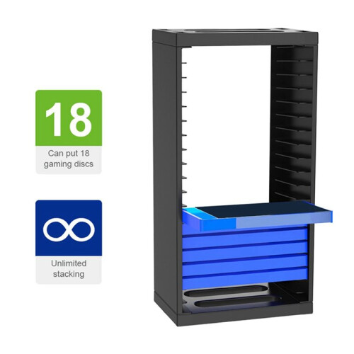 For PS4 Multifunctional Disic Storage Tower Games Discs Holder Vertical Stand 18 Game Disks Accessories 1