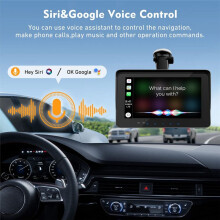 Carplay InaláMbrico Android Auto, Reproductor Multimedia AutomáTico con Pantalla TáCtil PortáTil, EstéReo para AutomóVil con Mirror Link/