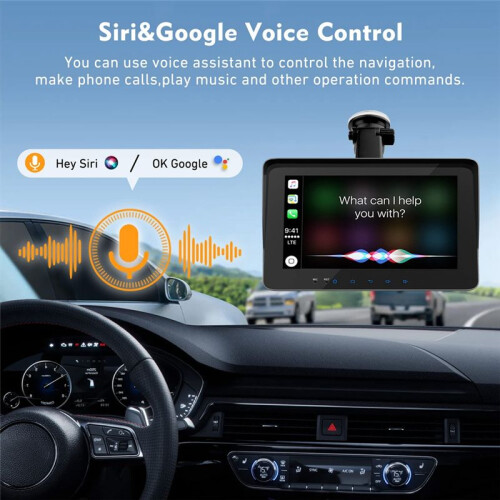 Wireless Carplay Android Auto, Portable Touch Screen Automatic Multimedia Player, Car Stereo with Mirror Link/